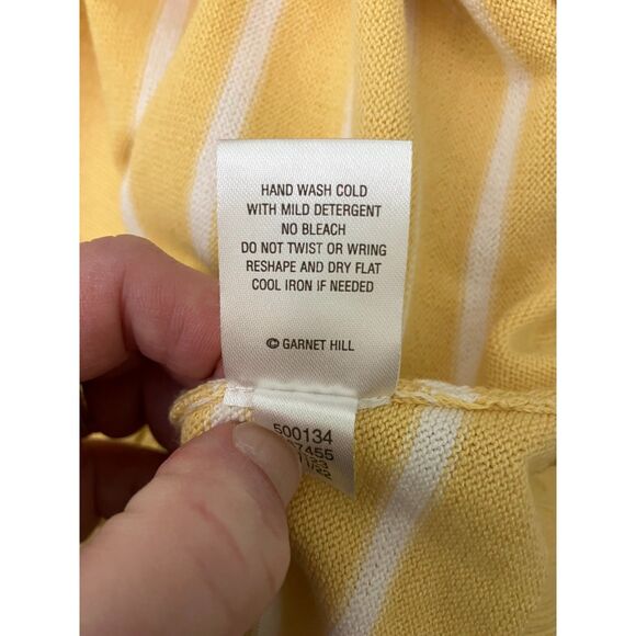 Garnet Hill easy cotton sweater tee striped crewneck sweater - Picture 5 of 8